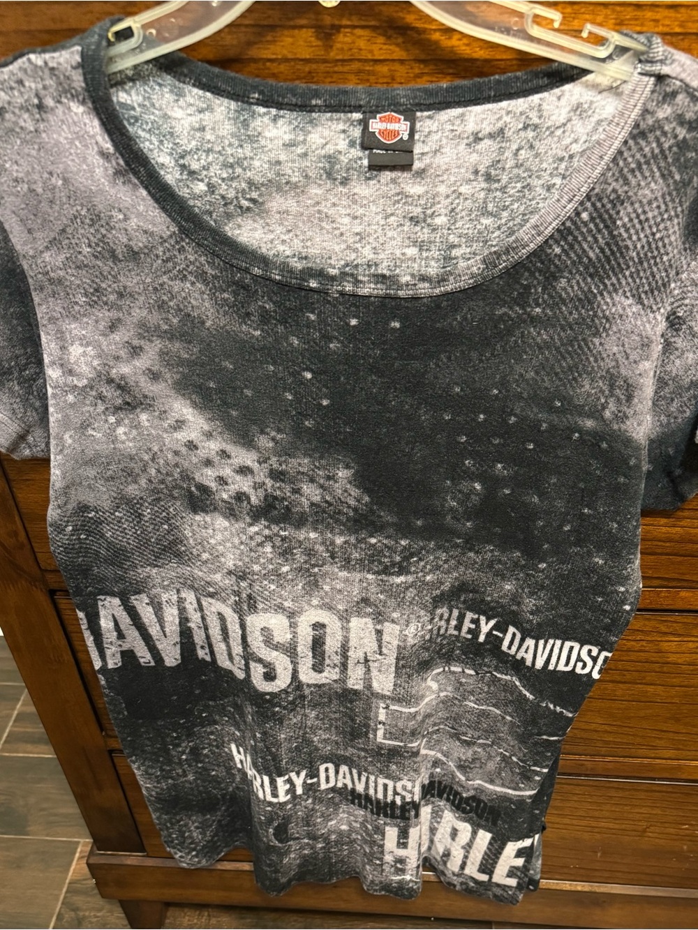 Harley-Davidson Black Acid Wash Logo Tee
